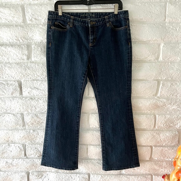 Michael Kors Cropped Jeans Blue Denim Dark Wash 10P - Picture 1 of 6
